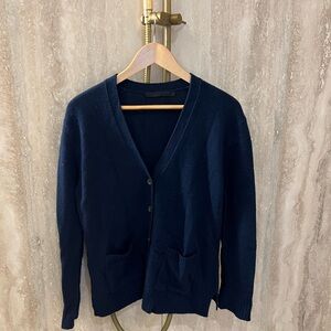 Jenni Kayne Navy Wool-Cashmere Cardigan Size S